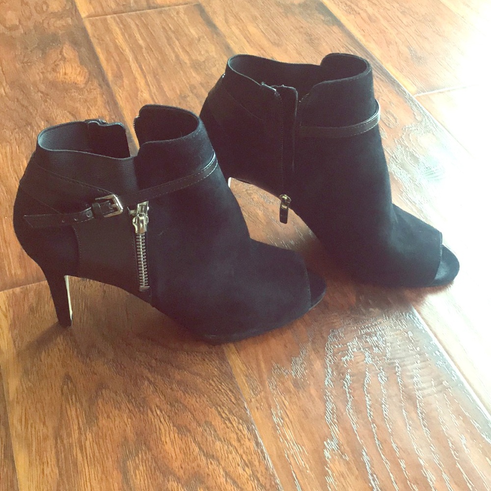 Marc Fisher black peep toe booties
